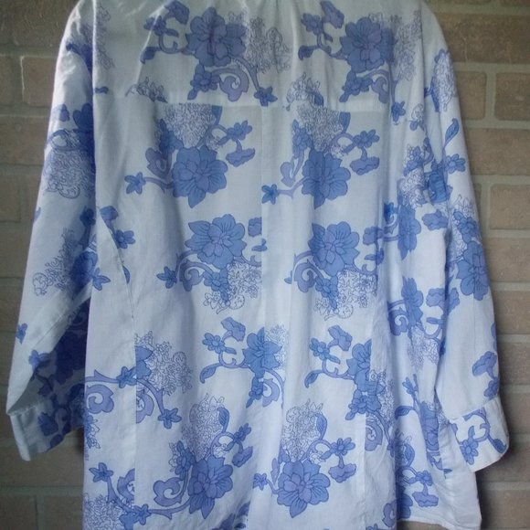 Sara Morgan XXL Women's Coastal Grandma 3/4' Sleeve Floral Top - Picture 6 of 8